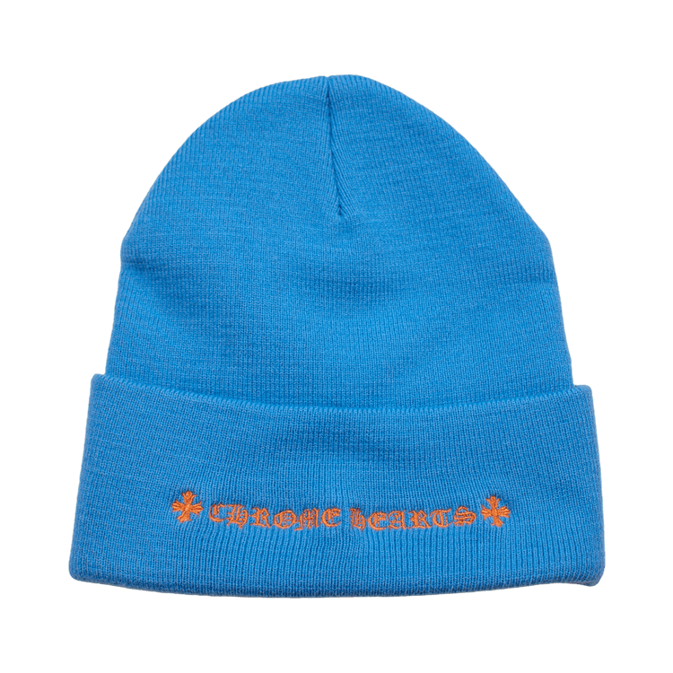Chrome Hearts Triple Cross Watch Cap Beanie 'Light Blue/Orange'