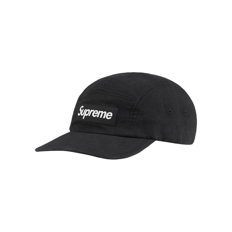 Supreme Linen Fitted Camp Cap 'Black'