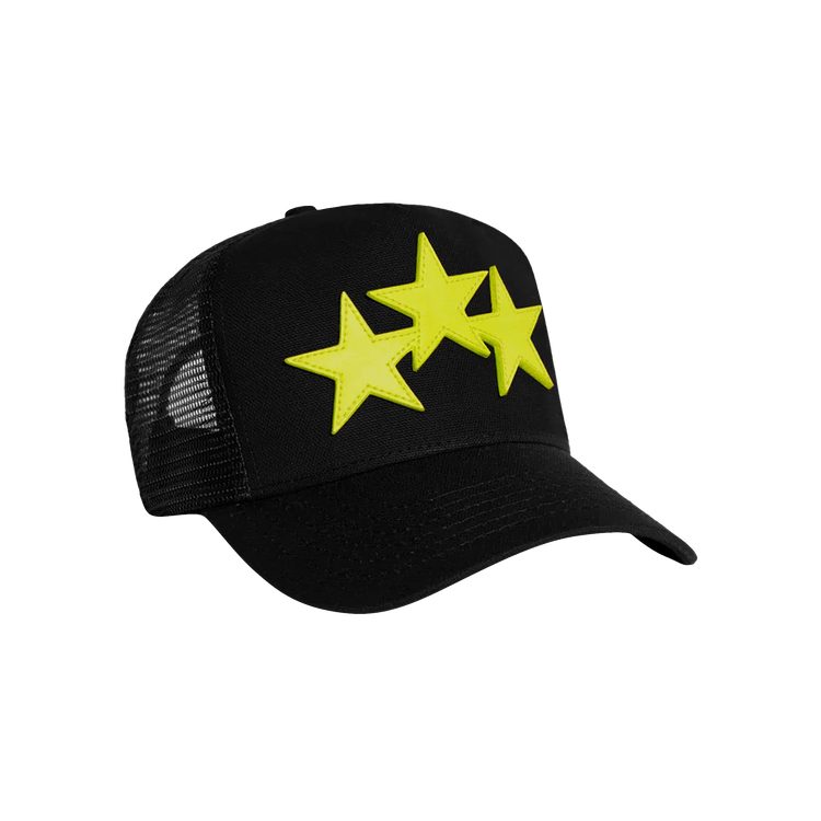 Amiri Three Star Trucker Hat 'Black/Lime'