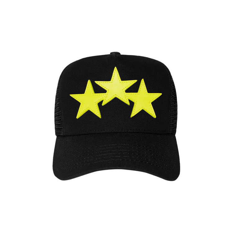 Amiri Three Star Trucker Hat 'Black/Lime'