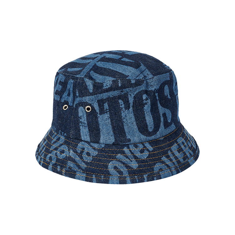 Palace Tabloid Denim Bucket Hat 'Blue'