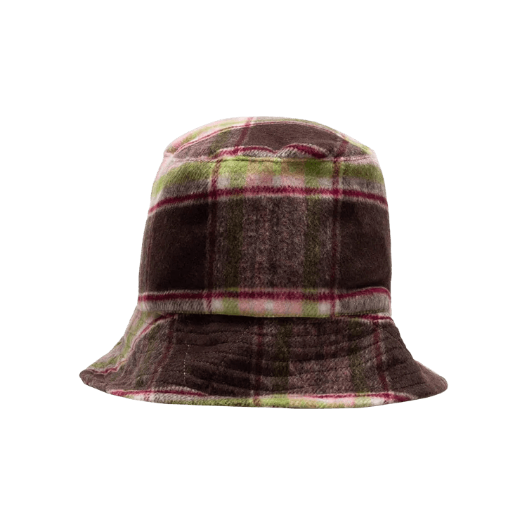 Engineered Garments Poly Wool Plaid Bucket Hat 'Brown/Pink'