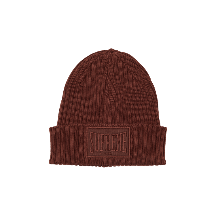Supreme Overdyed Patch Beanie 'Brown'
