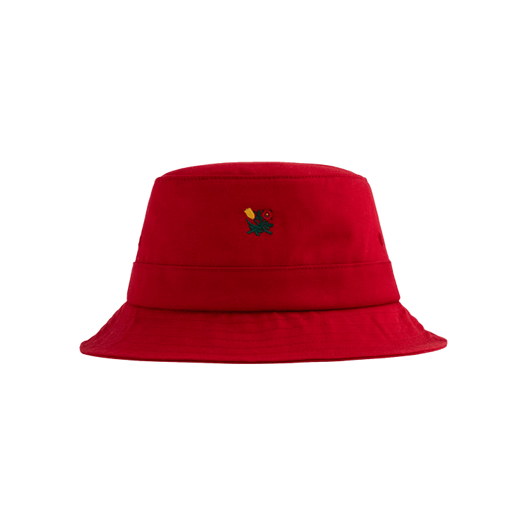 Aimé Leon Dore Brushed Floral Crest Bucket 'Red'
