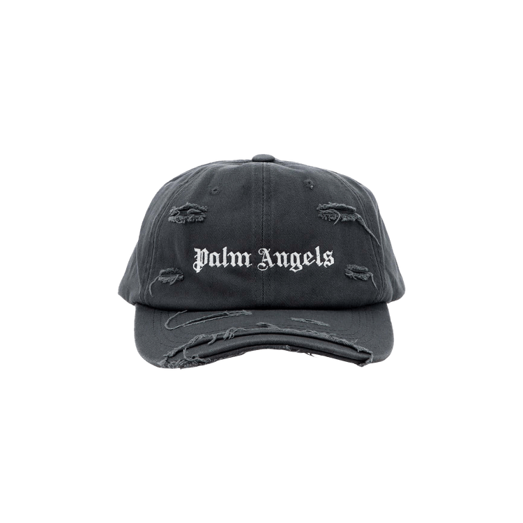 Palm Angels Ripped Logo Cap 'Dark Grey'