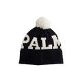 Palm Angels Logo Knitted Pompom Beanie 'Black/White'