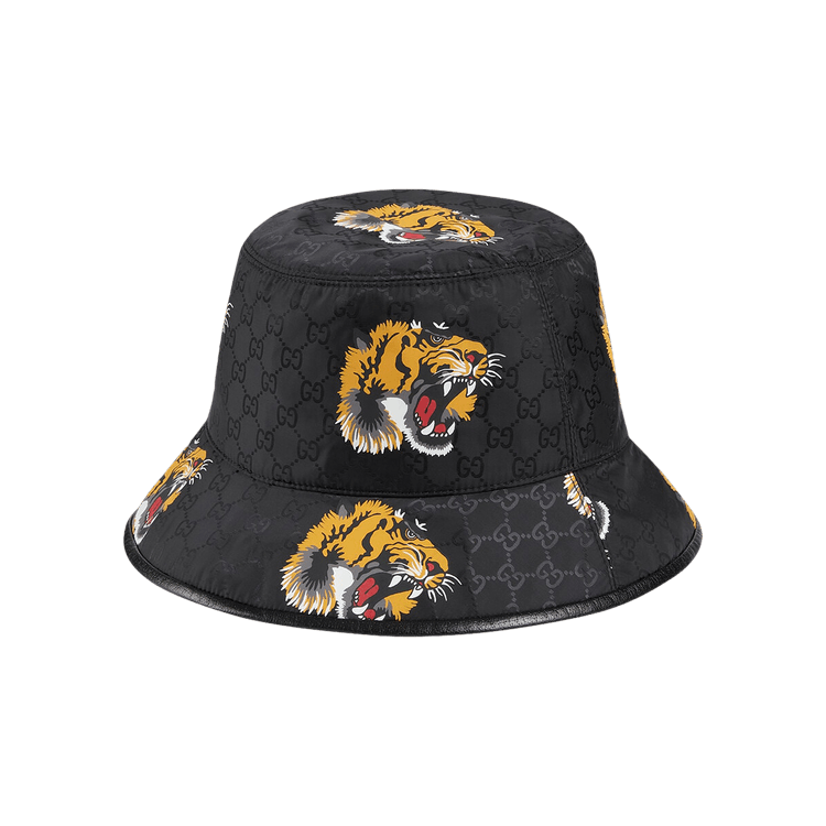 Gucci GG Bucket Hat With Tiger Print 'Black'