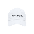 Palm Angels Ripped Logo Cap 'White/Black'