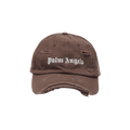 Palm Angels Ripped Logo Cap 'Brown/White'