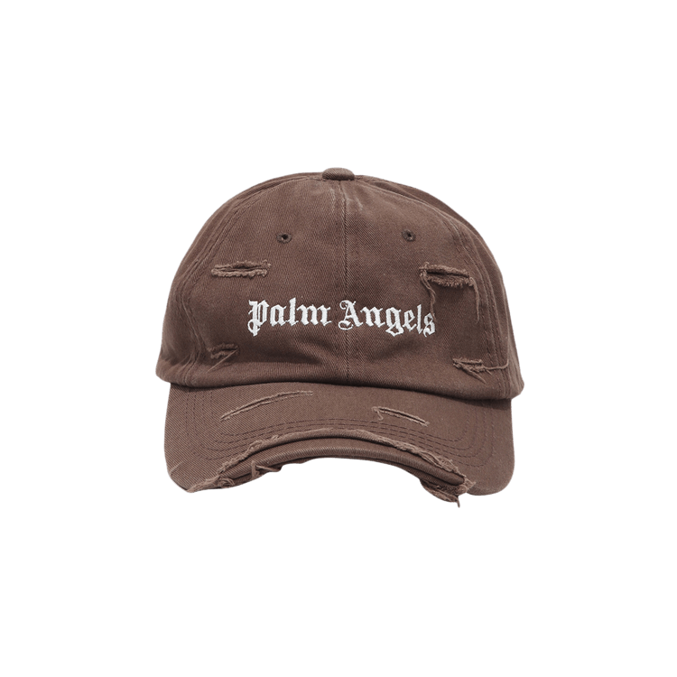 Palm Angels Ripped Logo Cap 'Brown/White'