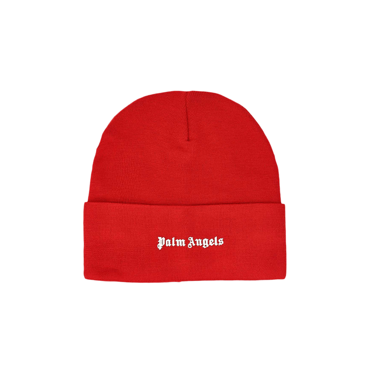 Palm Angels Classic Logo Beanie 'Red/White'