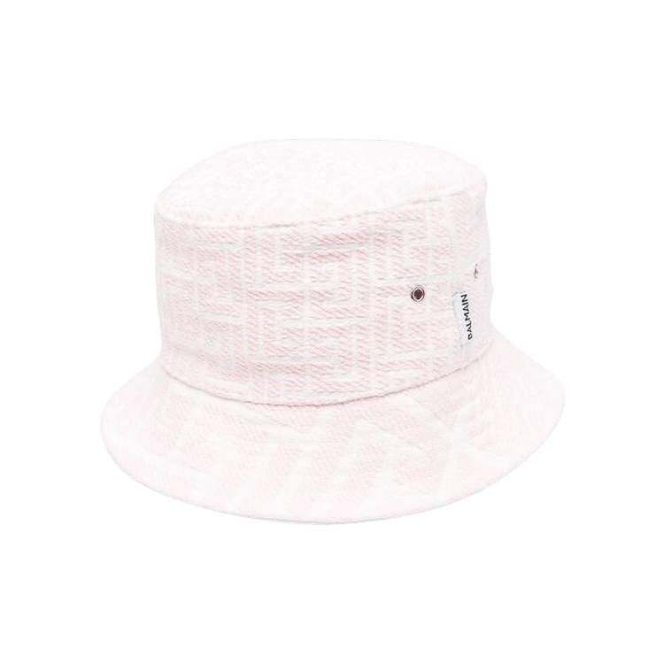 Balmain Mix Monogram Jacquard Bucket Hat 'White/Pink'