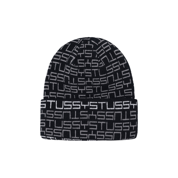 Stussy Jacquard Cuff Beanie 'Black'