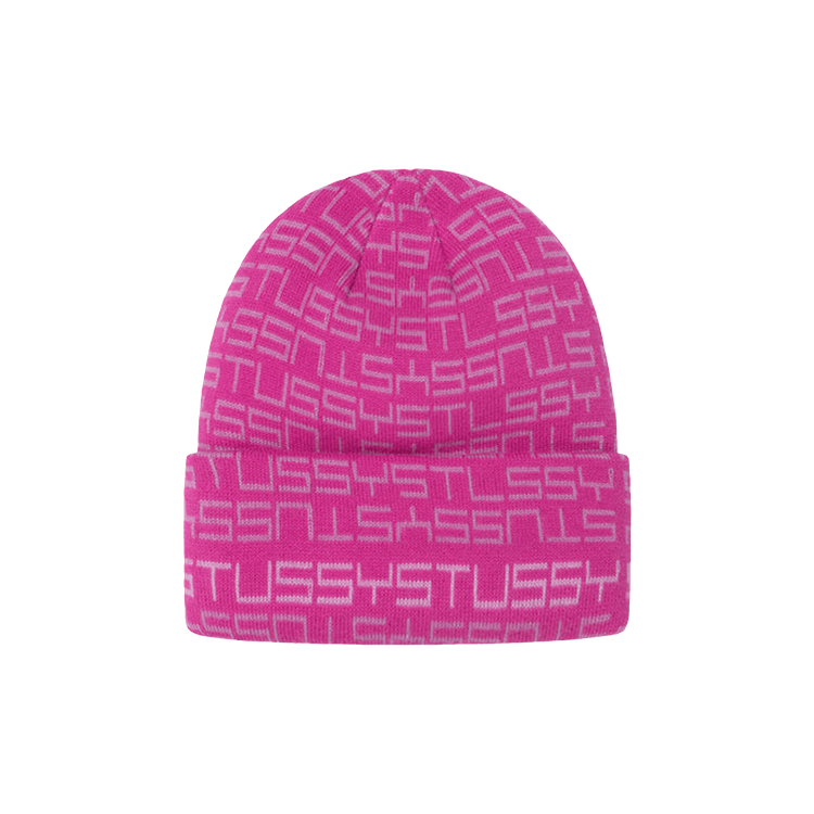 Stussy Jacquard Cuff Beanie 'Fuchsia'