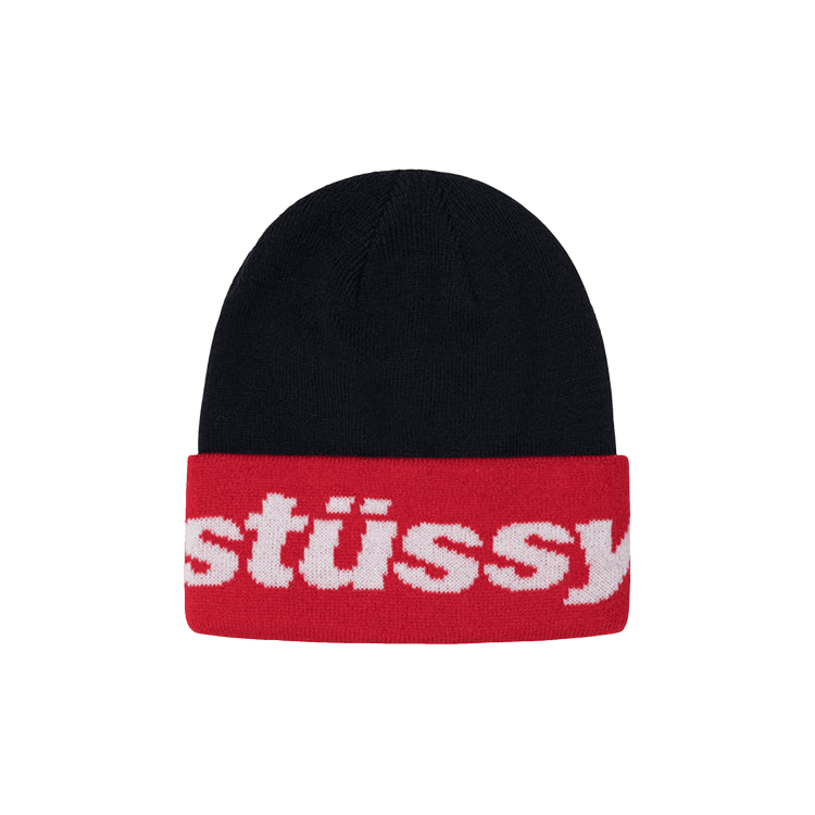 Stussy Helvetica Jacquard Beanie 'Black'