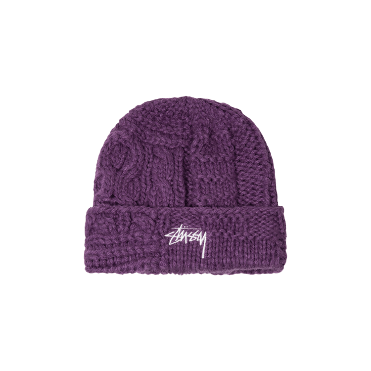 Stussy Knit Patchwork Beanie 'Purple'