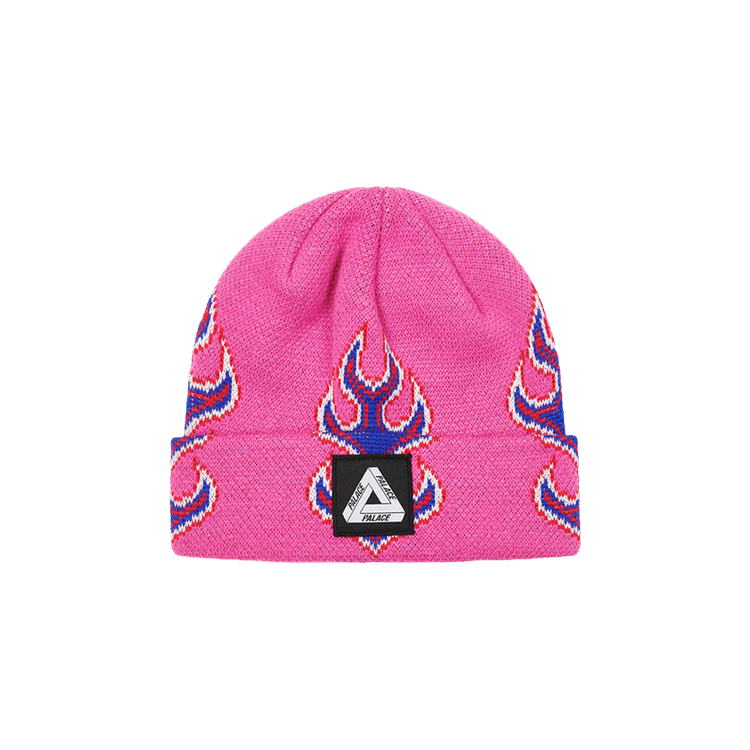 Palace Tri-Ferg Patch Beanie 'Pink Flames'