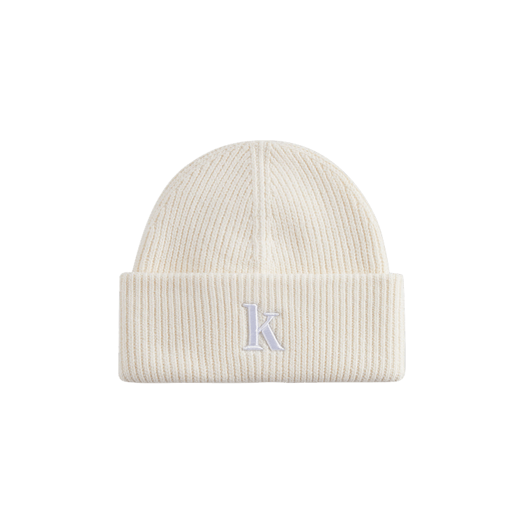 Kith Serif K Cotton Beanie 'Sandrift'