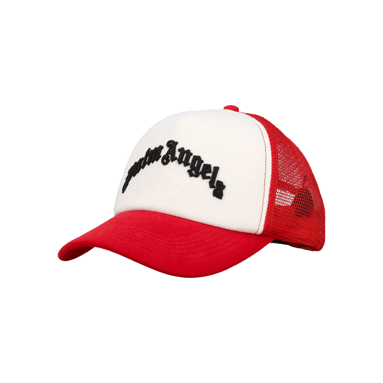 Palm Angels Curved Logo Mesh Cap 'Red/Black'