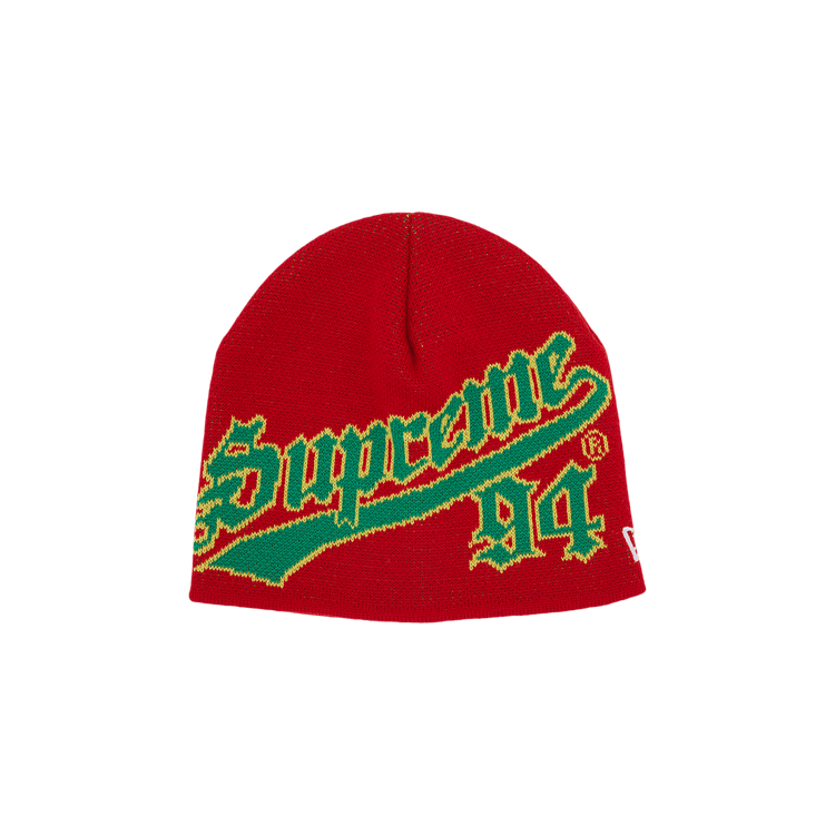 Supreme x New Era Script Beanie 'Red'