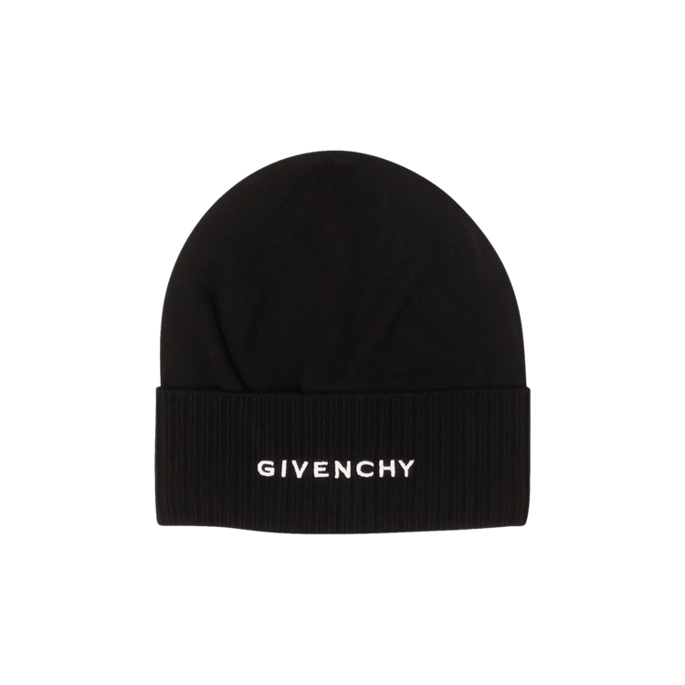 Givenchy Wool Logo Embroidered Beanie Hat 'Black'