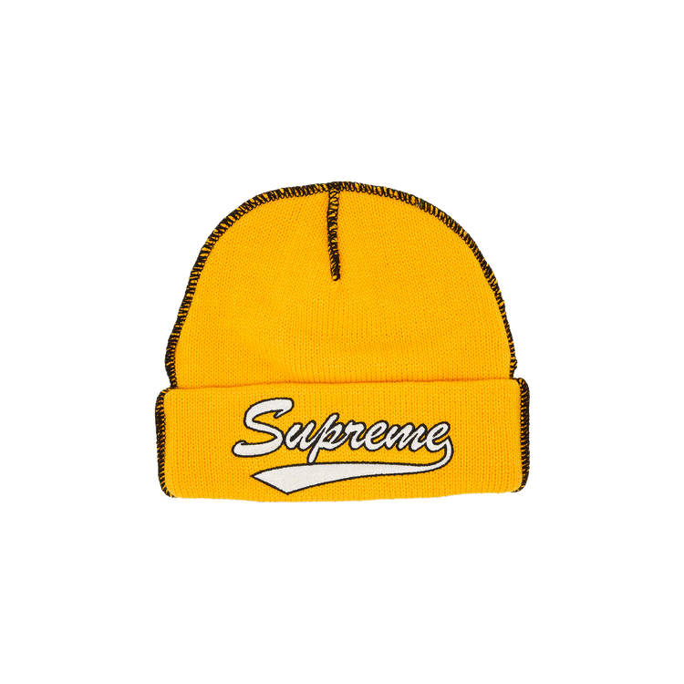 Supreme Contrast Stitch Beanie 'Yellow'