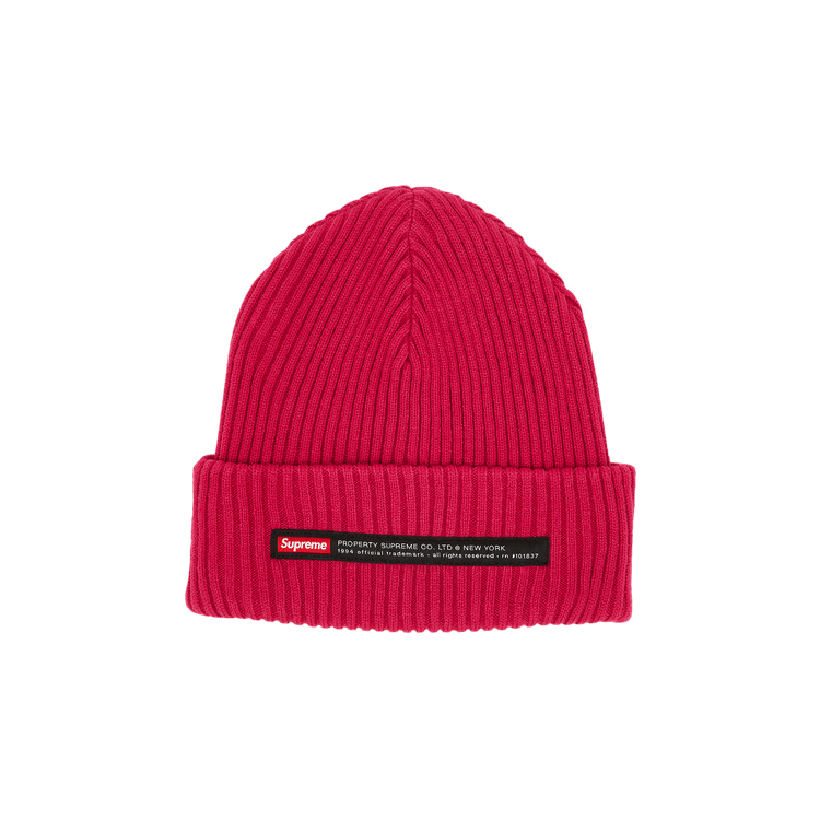 Supreme Property Label Beanie 'Magenta'