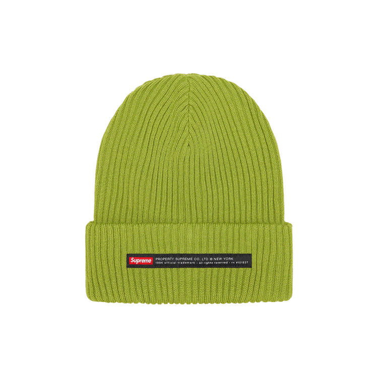Supreme Property Label Beanie 'Olive'