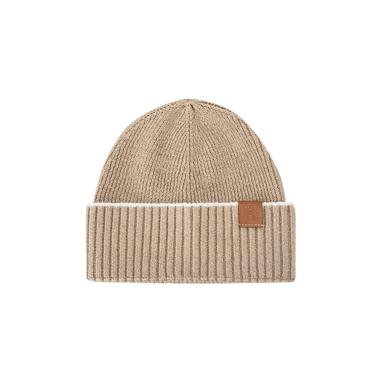 Loewe Knit Beanie 'Beige/White'
