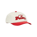 Sporty & Rich Cord Wellness Club Hat 'White/Red'