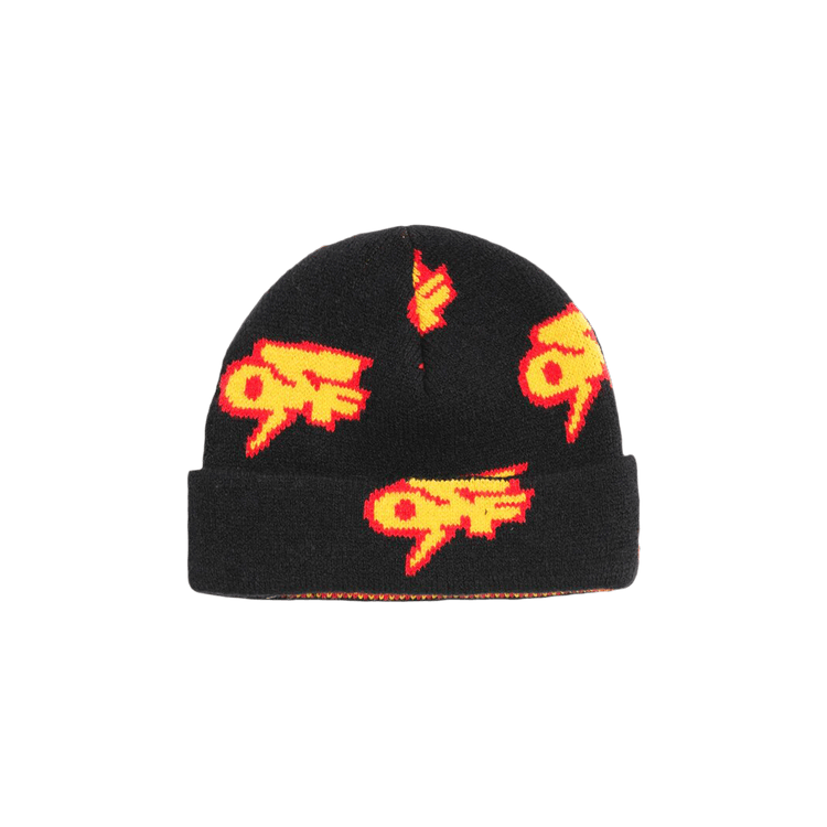 Off-White Thunder Beanie 'Black/Yellow'