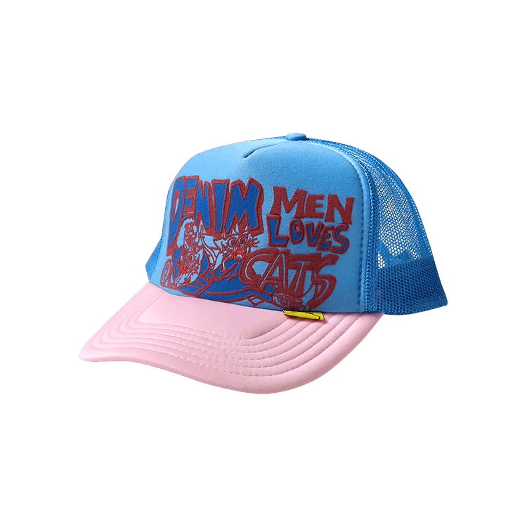 Kapital Denim Men Love Cats Trucker Cap 'Pink/Sax'