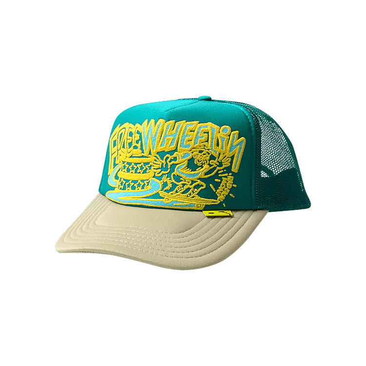 Kapital Free Wheelin' Trucker Cap 'Turquoise/Beige'