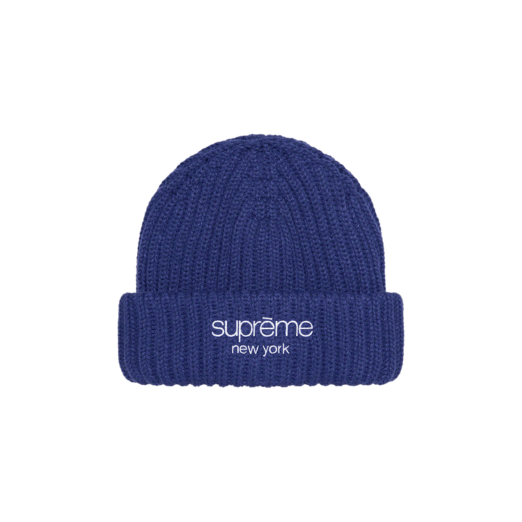 Supreme Ribbed Beanie 'Dark Royal'