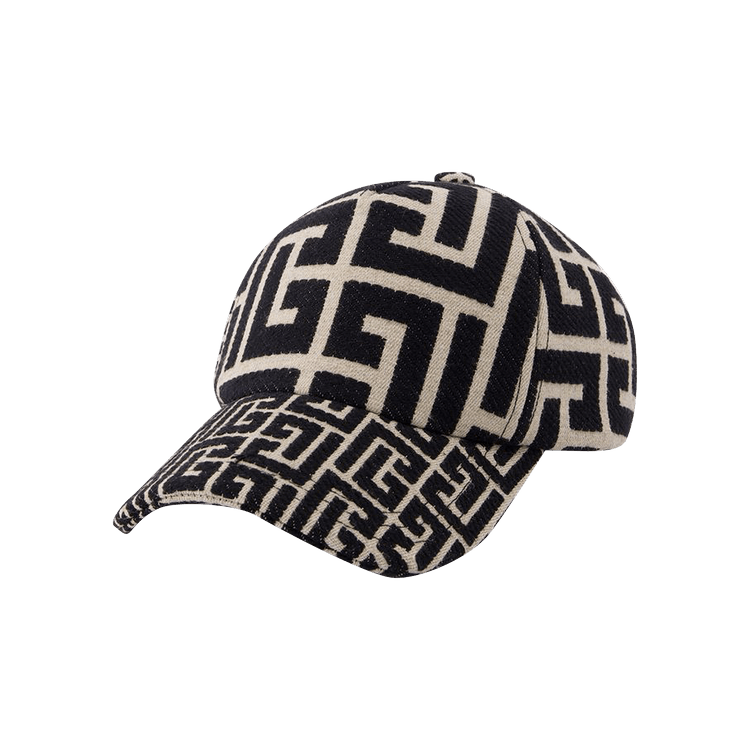 Balmain Monogram Jacquard Cap 'Black'