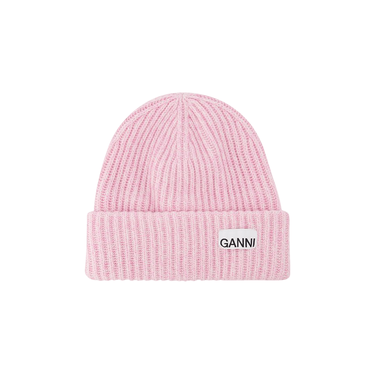 GANNI Rib Knit Acc Beanie 'Pink'