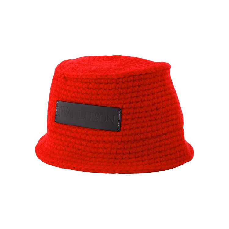 JW Anderson Synthetic Leather Bucket Hat 'Red'