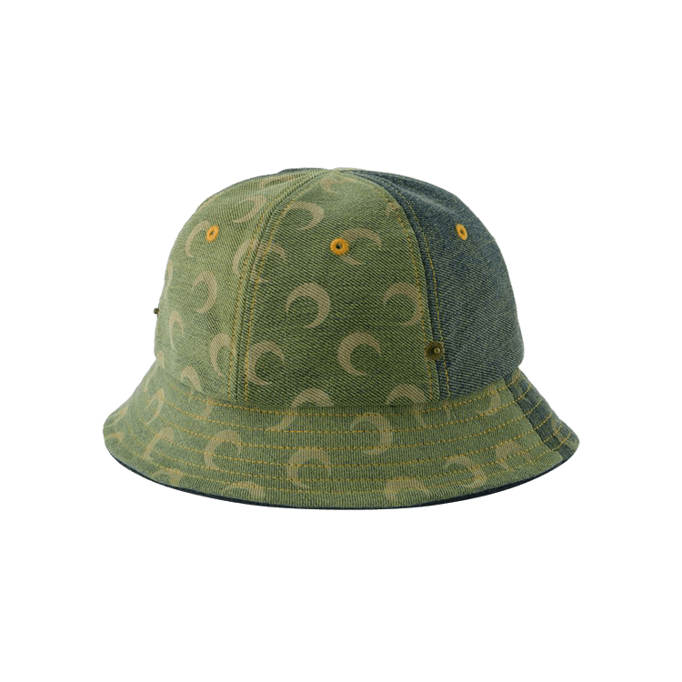 Marine Serre Denim Bell Hat 'Green'