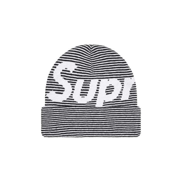Supreme Big Logo Beanie 'Black Stripe'