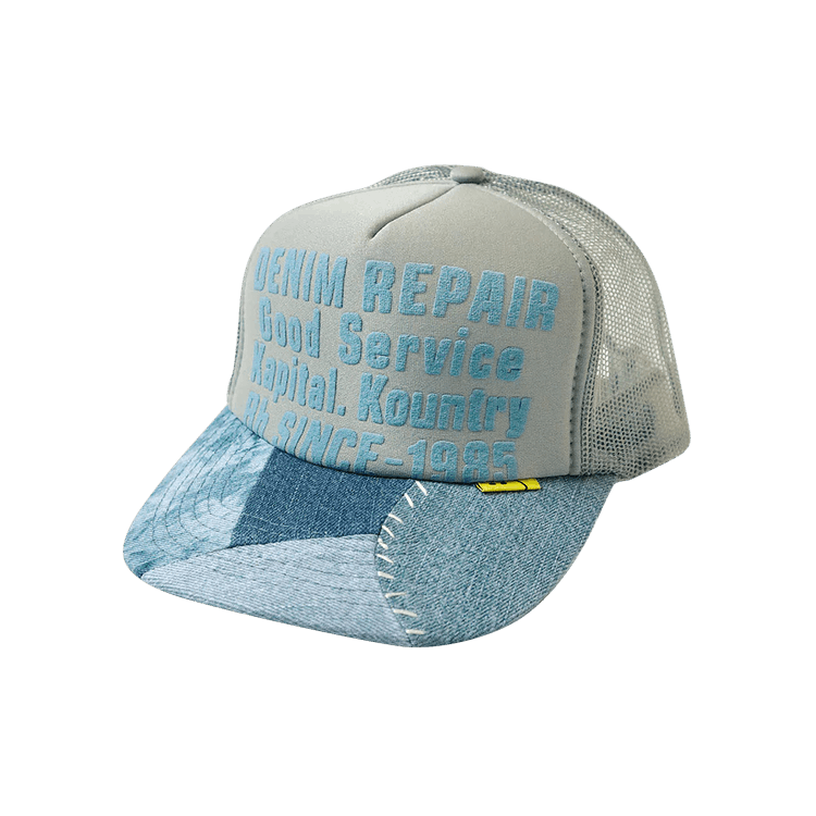 Kapital Denim Repair Service Trucker Cap 'Grey'