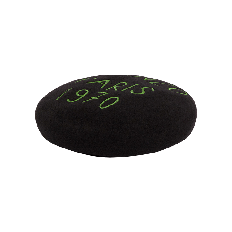 Kenzo Souvenir Woolen Beret In Black