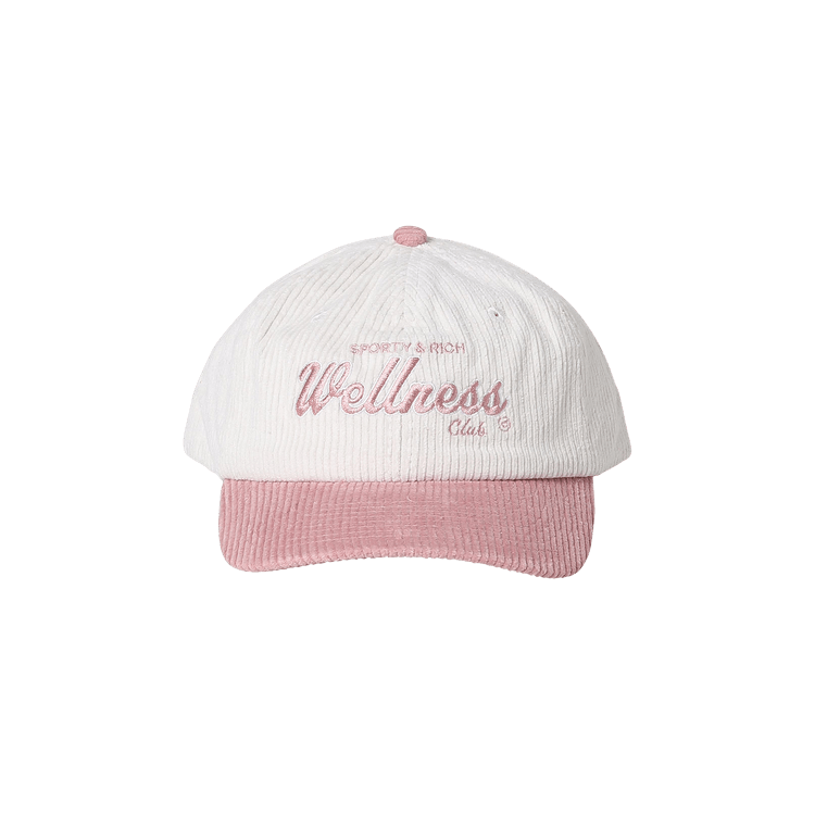 Sporty & Rich Wellness Club Corduroy Hat 'White/Rose'
