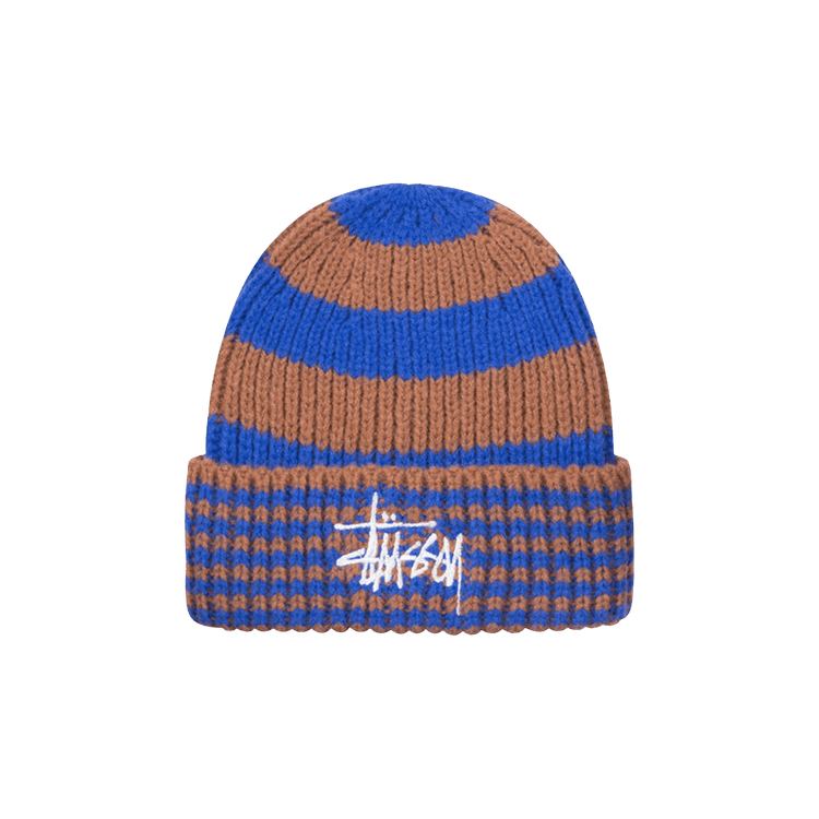 Stussy Striped Big Basic Beanie 'Royal'