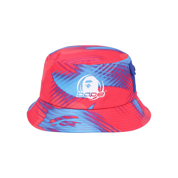 BAPE Stroke Camo Pocket Bucket Hat 'Red'