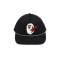 BAPE Sta Ape Head Leather Patched Mesh Cap 'Black'