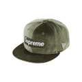 Supreme Velour Box Logo New Era 'Olive'