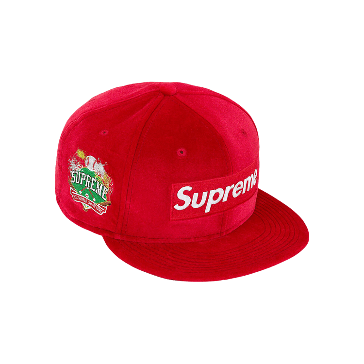 Supreme Velour Box Logo New Era 'Red'