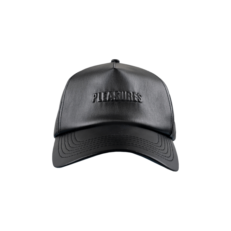 Pleasures Debossed Vegan Leather 5 Panel Hat 'Black'
