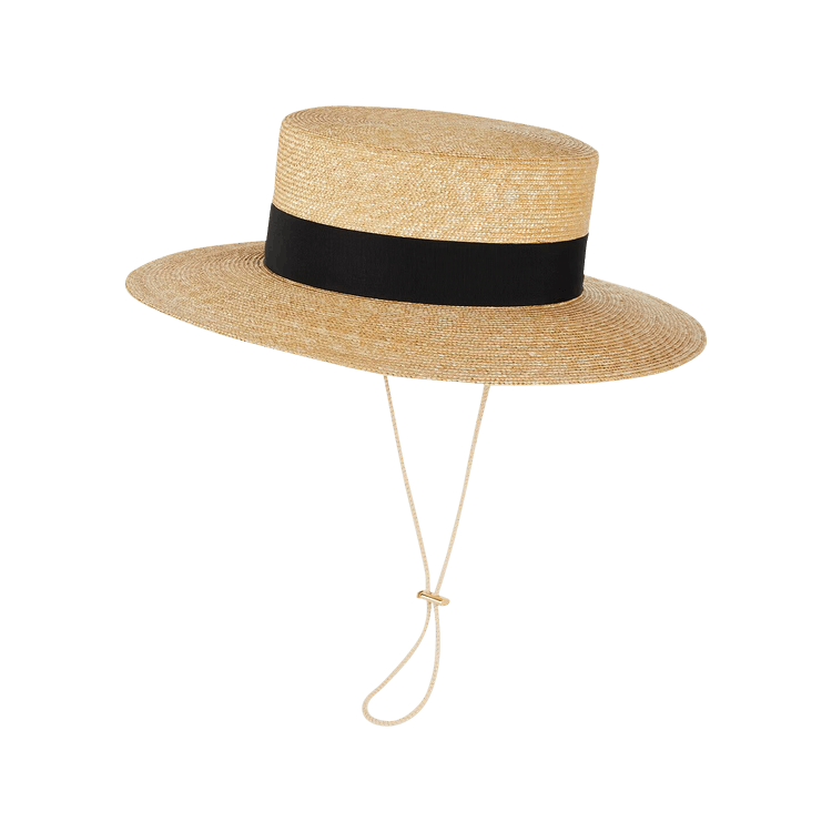 Gucci Straw Boater Hat 'Beige'