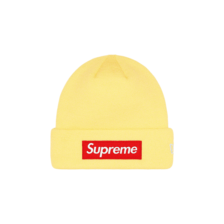 Supreme x New Era Box Logo Beanie 'Pale Yellow'